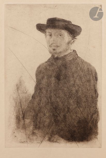 null Edgar Degas (1834-1917) 
Edgar Degas, par lui-même. 1855. Eau-forte. 143 x 230....