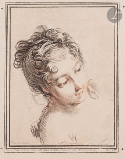 Gilles Demarteau (1729-1776) Tête de femme....