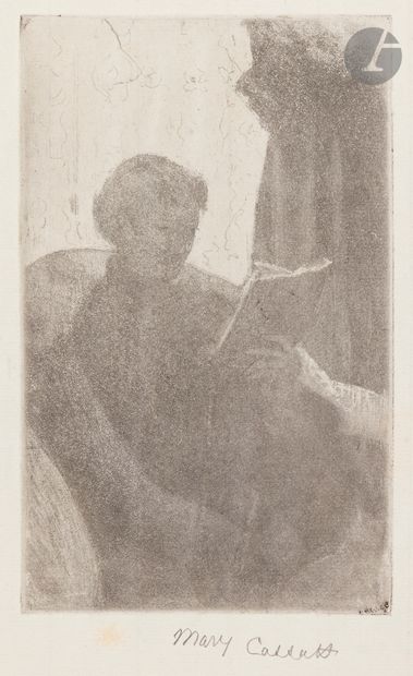 null Mary Cassatt (1844-1926) 
Lydia Reading, Turned Toward Right. Vers 1881. Vernis...