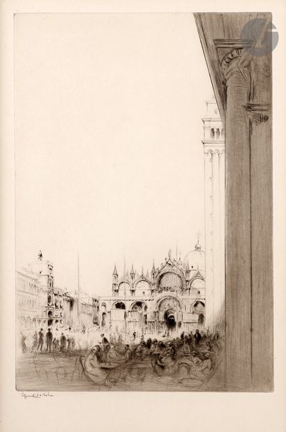 null Edgar Chahine (1874-1947) 
Venise, San Giorgio Maggiore ; Venise, la piazza....