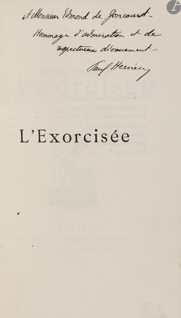 null *HERVIEU (Paul).
L’Exorcisée. Notes sur la société.
Paris : Alphonse Lemerre,...