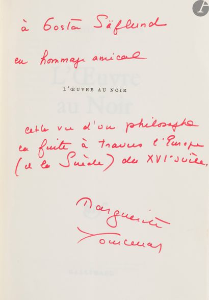 null YOURCENAR (Marguerite).
L’Œuvre au noir. 
Paris : Gallimard, [1968]. — In-8,...