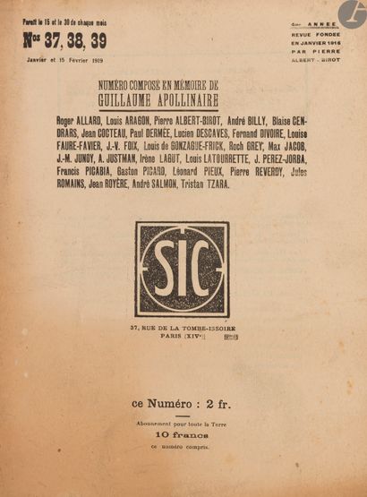 null [REVUE].
Sic. Sons Idées Couleurs Formes.
Paris : Sic, janvier 1916-décembre...
