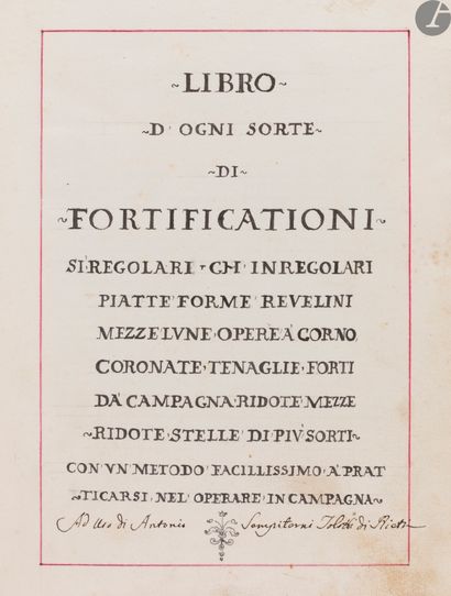 null [MILITARIA]. [ARCHITECTURE].
Libro d'ogni sorte di fortificazioni. Sì regolari,...