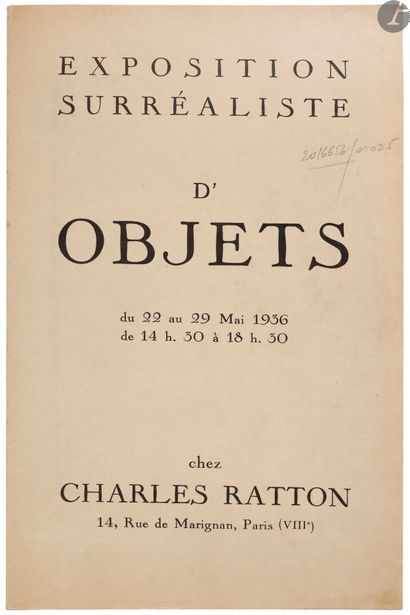 null [BRETON (André)].
Exposition surréaliste d’objets.
Paris : Charles Ratton, 1936....