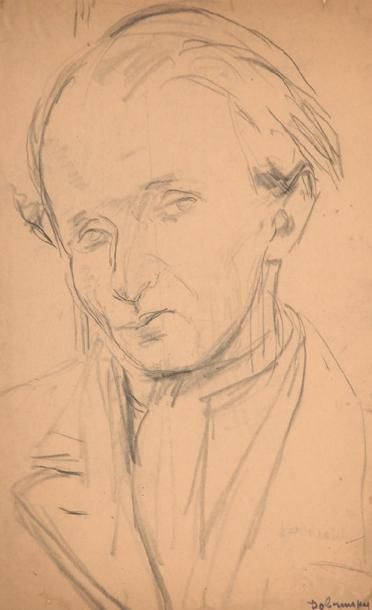 Isaac DOBRINSKY (1891-1973) Portrait présumé du peintre Léon Weissberg (vers 1930)...