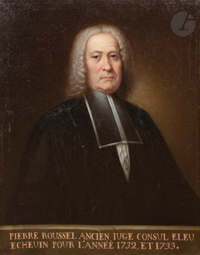  École FRANÇAISE du XVIIIe siècle Portrait présumé de Pierre Roussel, ancien juge...