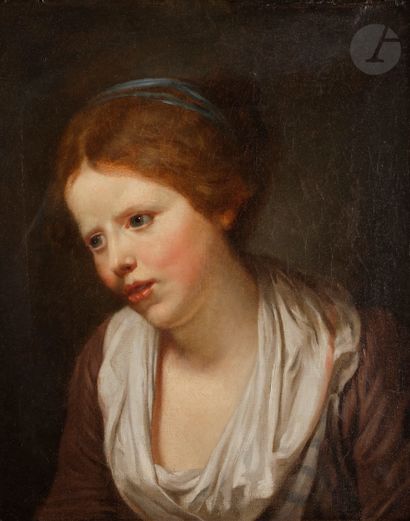 null École FRANÇAISE du XIXe siècle, suiveur de Jean Baptiste GREUZE
Profil de jeune...