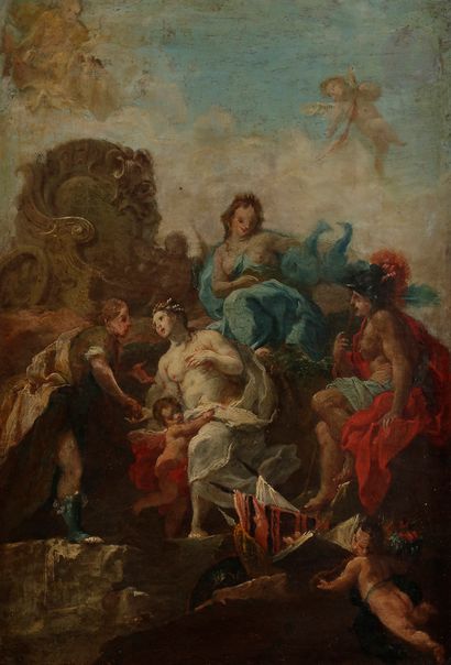 null Attribué à Johann Wolfgang BAUMGARTNER (1712 - 1761)
Les Muses ; Mars et Venus
Paire...