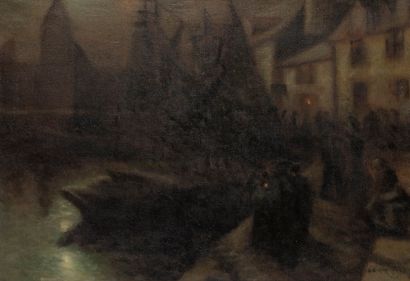 null 
Emil Benediktoff HIRSCHFELD (1867-1922)

Clair de lune dans le port de Concarneau

Toile

Signée...