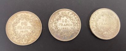 null 3 pièces de 10 Francs en argent. Type Hercule. 1965 - 1967 (2)