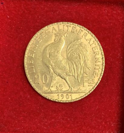 null 
1 Pièce de 20 Francs en or. Type Coq. 1901.
