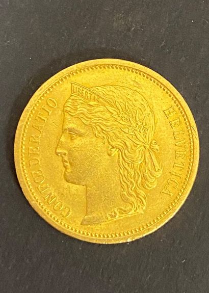 1 pièce en or de 20 Francs suisse. Type Confédération....