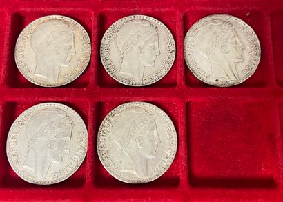 null 5 pièces de 20 Francs en argent. Type Turin. 1929 - 1933 (2) - 1938 (2).