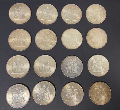 null 16 pièces de 50 Francs. Type Hercule 1975 (5) - 1977 (7) - 1978 (4)
