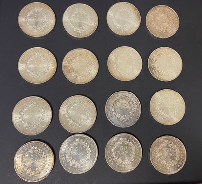 null 16 pièces de 50 Francs. Type Hercule 1975 (5) - 1977 (7) - 1978 (4)