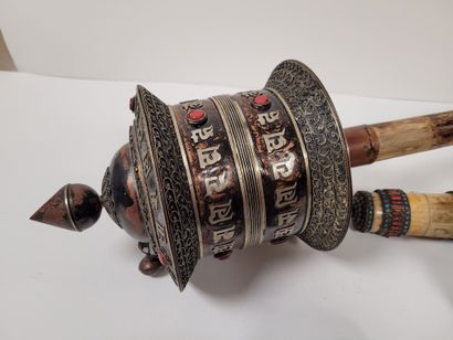 null Five prayer wheels (mani korlo), Nepal, 20th centuryConsisting of
a metal, wood...