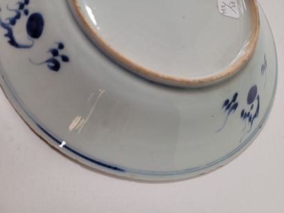 null Assiette en porcelaine bleu blanc, Chine, XVIIIe siècle
A décor central d'un...
