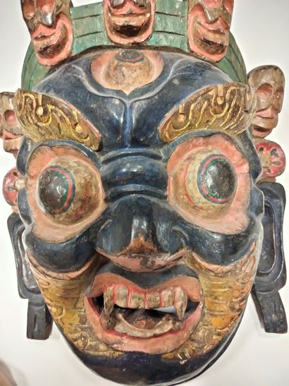 null Set of 4 ritual masks, Tibet or Nepal, 20th
centuryWood. Including:
- 2 masks...