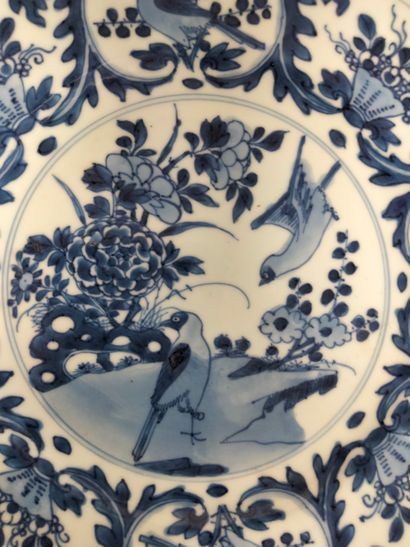 null A round blue enamelled porcelain plate, China, Kangxi period (1662 - 1722
)Underglaze...
