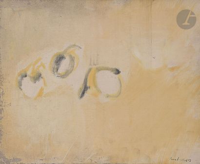 null Pierre HUMBERT (1929-2016)
Fruits, 1959
Huile sur toile.
Signée et datée en...