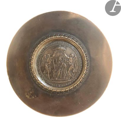 Round box chased in suite of a frieze of...