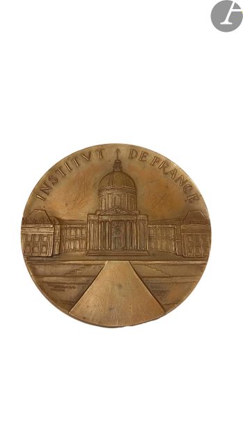 null Médaille en bronze par Jacques Devigne.
Avers : Institut de France. - Revers :...