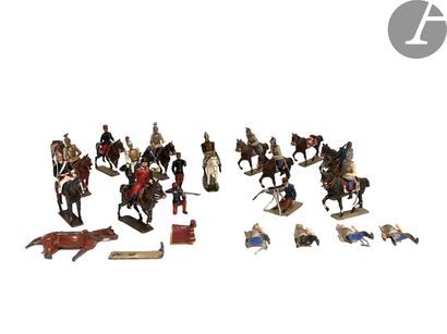null CBG et DIVERS 
Ensemble de trente figurines équestres et fantassins. 
Médiévales...