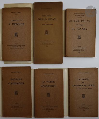 null BARRÈS (Maurice).
Ensemble de 7 ouvrages publiés aux éditions E. Sansot :


-...