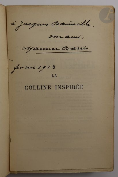 null BARRÈS (Maurice).
La Colline inspirée.
Paris : Émile-Paul frères, 1913. — In-18,...
