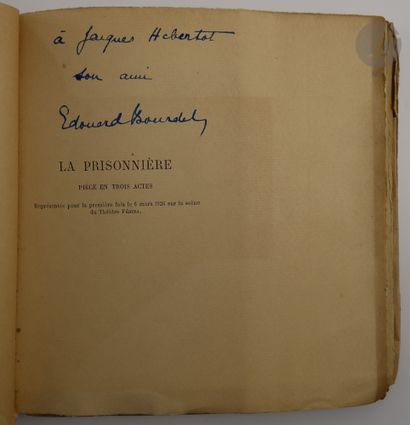 null BOURDET (Édouard).
La Prisonnière. Play in three acts.
Paris : Librairie théâtrales,...