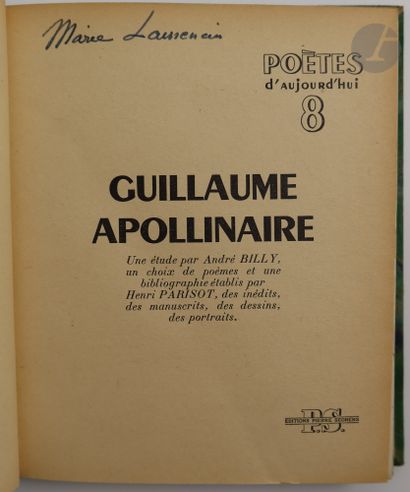 null APOLLINAIRE (Guillaume).
Ensemble de 4 ouvrages d'Apollinaire ou sur Apollinaire...