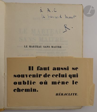 null CHAR (René).
Le Marteau sans maître.
Paris : Éditions surréalistes, José Corti,...