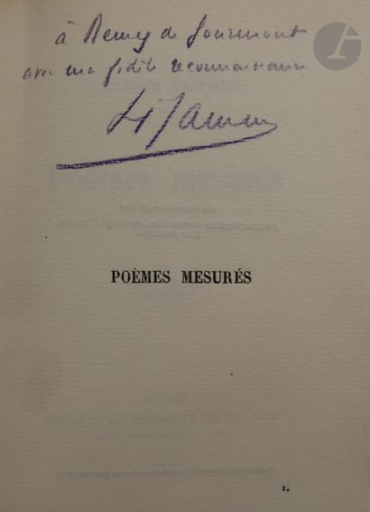 null JAMMES (Francis).
Poèmes mesurés.
Paris : Société du Mercure de France, 1908....