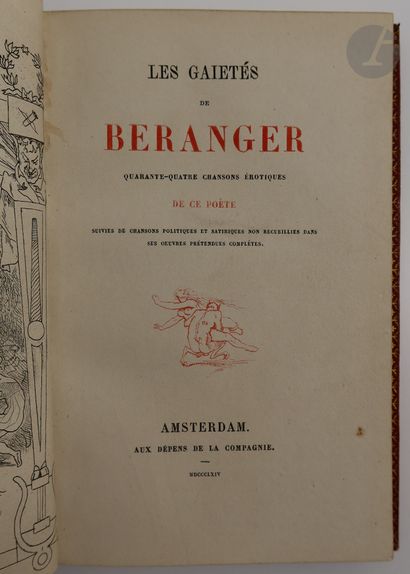 null BÉRANGER (Pierre Jean de).
Les Gaietés de Béranger. Quarante-quatre chansons...