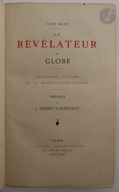 null BLOY (Léon).
Le Révélateur du Globe. Christophe Colomb et sa béatification future....