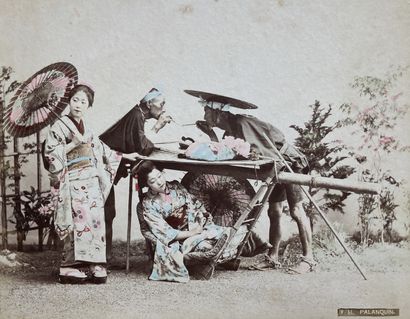  Photographe non identifié Japon, c. 1880. Geisha. Matsushima. Chanteuses. Ménagères....