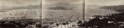  Lai Fong & Afong Studio Panorama du port de Hong Kong, c. 1870. Panorama composé...