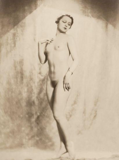 Studio Manassee Nude, c. 1930. Vintage silver...