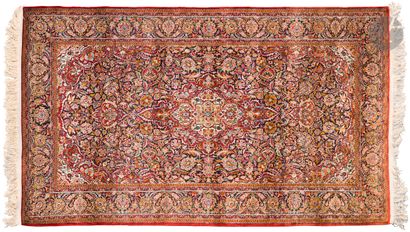 China. Carpet decorated with a multicoloured...