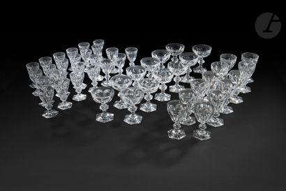 Baccarat. Harcourt modelSet of crystal glasses...