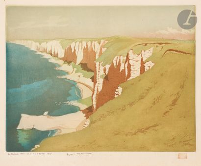 null Henri Meunier (1873-1922) 
La Falaise (Fécamp). 1904. Aquatinte. 333 x 254....