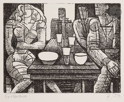null Marcel Gromaire (1892-1971) 
Estaminet. 1952. Etching. 255 x 195. Gromaire 139....