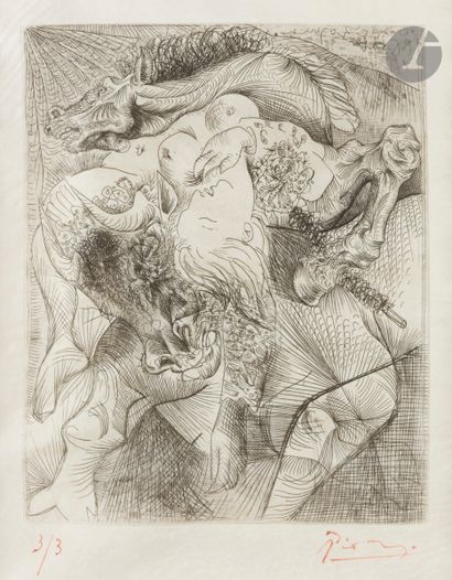 null Pablo Picasso (1881-1973) 
Marie-Thérèse as a bullfighter woman. (Vollard Suite,...