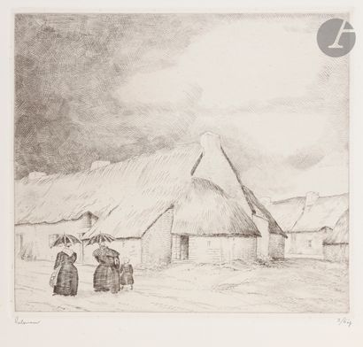 null Jean-Émile Laboureur (1877-1943) 
Storm in Briere. 1932. Etching. 182 x 166....