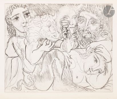 null Pablo Picasso (1881-1973) 
 Suite Vollard
Minotaure, buveur et femmes. (Suite...