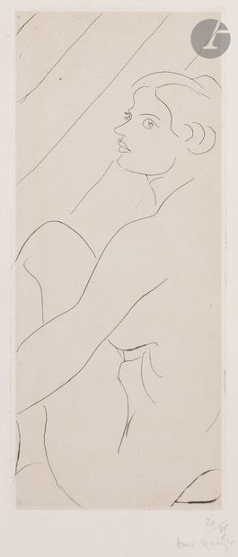 Henri Matisse (1869-1954) Torse vu de trois-quarts. 1929. Pointe sèche et eau-forte....