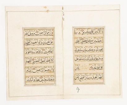 null CALLIGRAPHIES PERSANES, IRAN, XVIIe ET DATÉ 1878 Deux folios de manuscrit d'un...