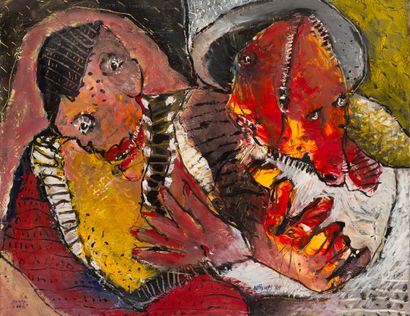 null Stani NITKOWSKI (1949-2001
)Siamese Saints, 1988Oil
on canvas.
Signed and dated...