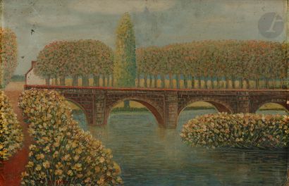null Ferdinand DESNOS (1901-1958)
Le Pont, 1936
Huile sur carton.
Signée en bas à...